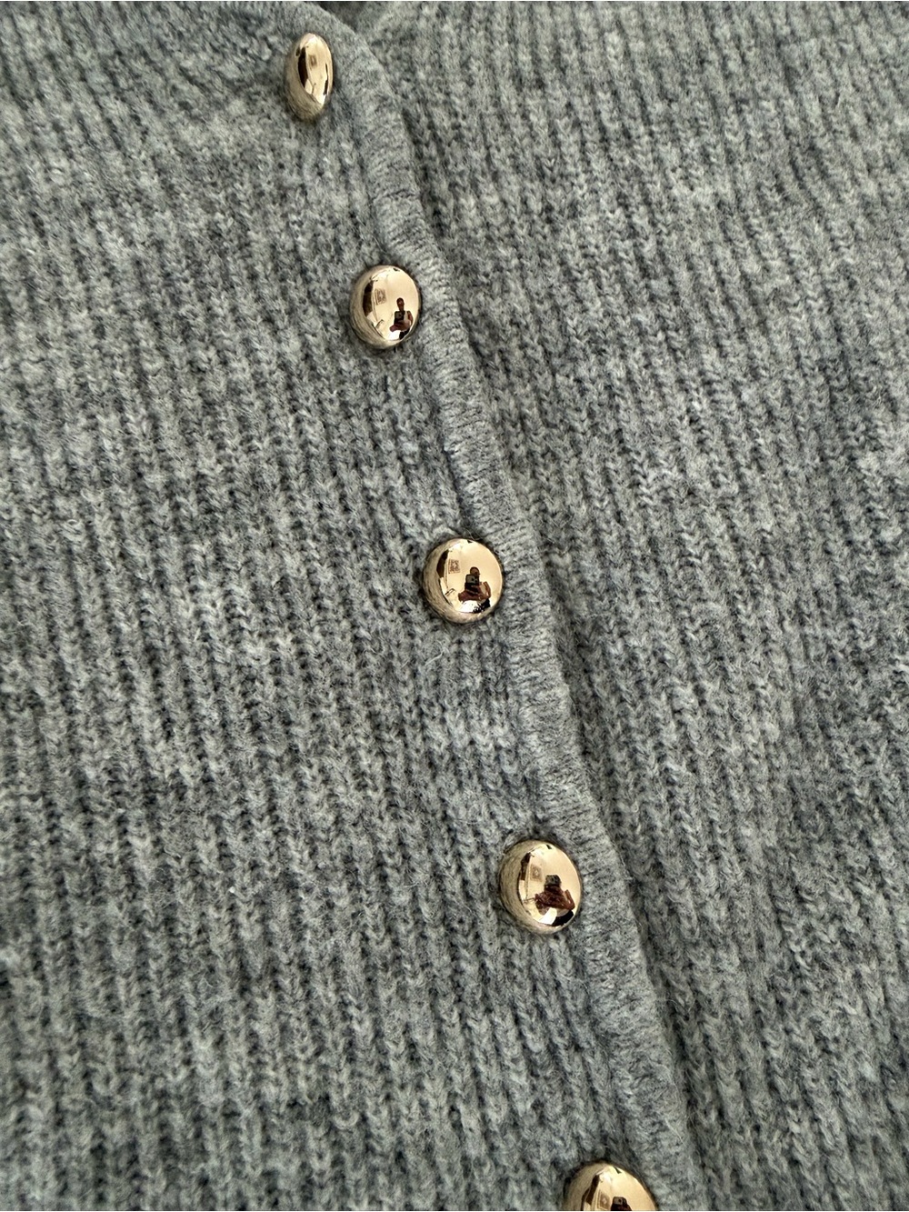 H&M Gray Ribbed Button Cardigan - Picture 3 of 7